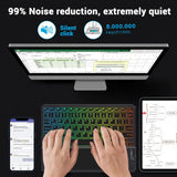 Wireless Backlit Bluetooth with Touchpad Ultra Slim 7-Colors Backlit Keyboard Portable Rechargeable Keyboard for ipad