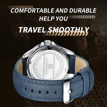 NAVIFORCE Brand Men Fashion Quartz Watches Male Leather Strap Sport Waterproof Wristwatches CalendarClock Relogio Masculino