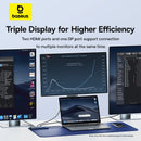 Baseus USB Hub DP 4K Dual HDMI Adapter 11 in 1 Splitter RJ45 USB 3.0 PD 100W Docking Station for MacBook Pro Air M2 M1 USB C HUB