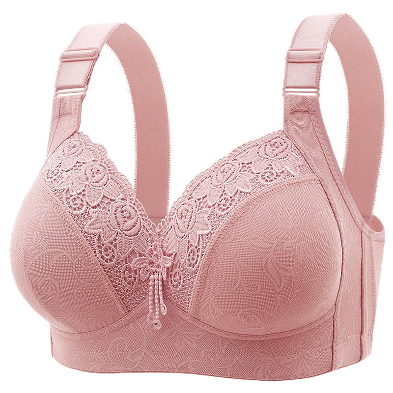 Sujetadores de encaje para mujer, Bralette con perspectiva ultrafina, sujetador en V profundo, lencería Sexy, Tops de talla grande, ropa interior para mamá