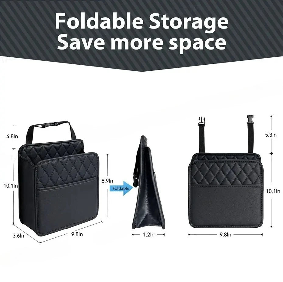 Car Seat Back Storage Box Universal Hanging Headrest Organizer Foldable Storage Pocket for Phone Umbrella Tissue Holder