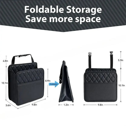 Car Seat Back Storage Box Universal Hanging Headrest Organizer Foldable Storage Pocket for Phone Umbrella Tissue Holder