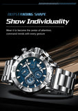 POEDAGAR Luxury Watch For Men Calendar Luminous Waterproof Man Clock Male Chronograph Stainless Steel Men's Quartz Watches Reloj