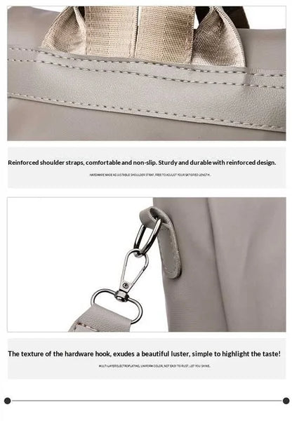 Homefish New Women's Multifunction Backpack Casual Solid Color School Bag For Girls Fashion Detachable Strap Travel Shoulder Bag