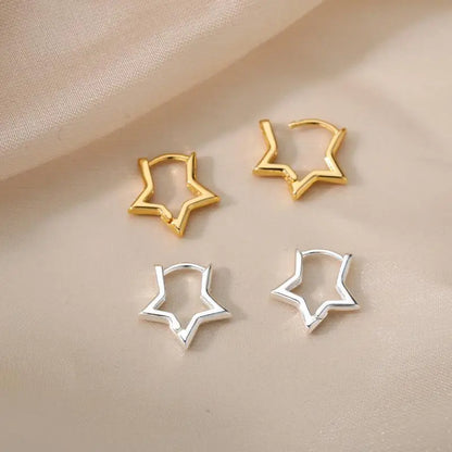 Heart Stainless Steel Earrings for Women Zircon Gold Color Hoop Earring Aesthetic Waterproof Ear Piercing Jewelry Accessories