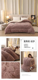 Thick Warm Imitation Lambswool Winter Blanket for Bed, Soft Jacquard Coral Fleece Quilt, Double-Sided Plush Weighted Blanket 5kg