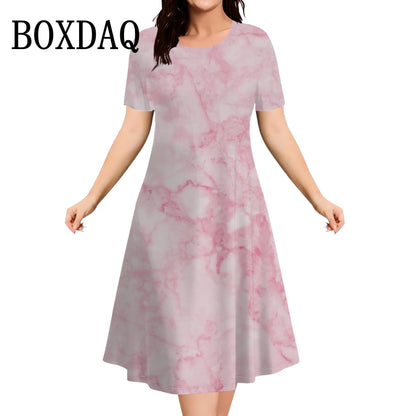 2025 New Women Dresses Large Sizes Short Sleeve Loose Dress Summer Casual Striped 3D Print Fashion Plus Size Female Clothing 9XL