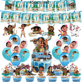 Disney-Moana Birthday Party Decorations, Balloons, Disposable Tableware, Cup, Plate, Baby Shower Toys, Celebration Supplies 