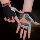 Men Women Gym Gloves Weightlifting Fitness Training Non Slip Palm Protector Breathable Fingerless Bike Bicycle Cycling Gloves
