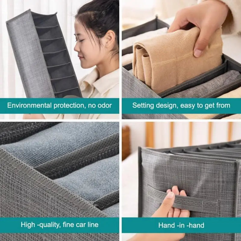 organizer for drawers Clothes Organizer Pants Jeans Storage Box Cabinet Drawer Organizer Underwear Socks T-Shirt Wardrobe Storag