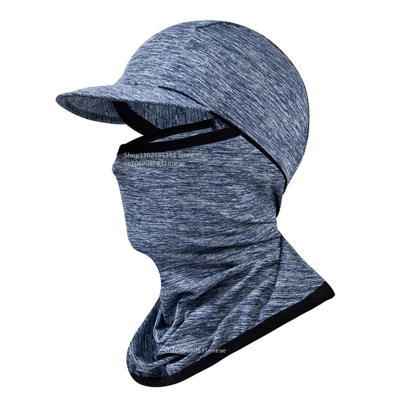 Gorro con capucha y protector solar para la cara, protección UV, de seda fría, para hombres y mujeres, ciclismo, escalada, correr, protector solar, capota de montar