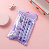 7-in-1 Stationery Set for Children: Back-to-School Gel Pen, Highlighter, Ballpoint Pen, Eternal Pencil, Tape, Eraser, Knife – Kids' Prize