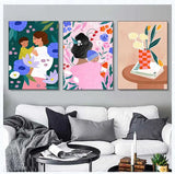 Bird Strawberry Wall Art Canvas Painting Print for Living Room Home Decor Matisse Flower Market Cat Girl