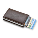 Rfid Aluminum Men Wallet Card Holders Purse Carbon Fiber Men Business Slim Thin Smart Wallet Credit Cardholder Case Note Holder