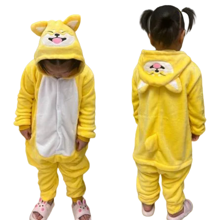 Cartoon Kigurumi For Children Kids' Animal Onesie Pajamas Dog Wolf Dragon Dinosaur Halloween Carnival One-piece Costume Homewear