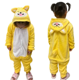 Cartoon Kigurumi For Children Kids' Animal Onesie Pajamas Dog Wolf Dragon Dinosaur Halloween Carnival One-piece Costume Homewear