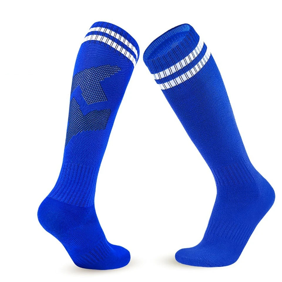 Loogdeel 1 Pair Soccer Socks Stripe Knee High Softball Baseball Team Sports Socks Breathable Football Socks for Kids Adults