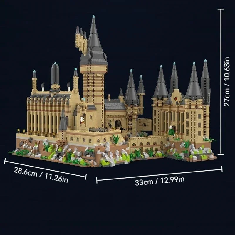 New Magic Hogwarts Castle Micro Building  Blocks Street View Architecture Creative MOC Model Kit  Kids Christmas Birthday Gifts