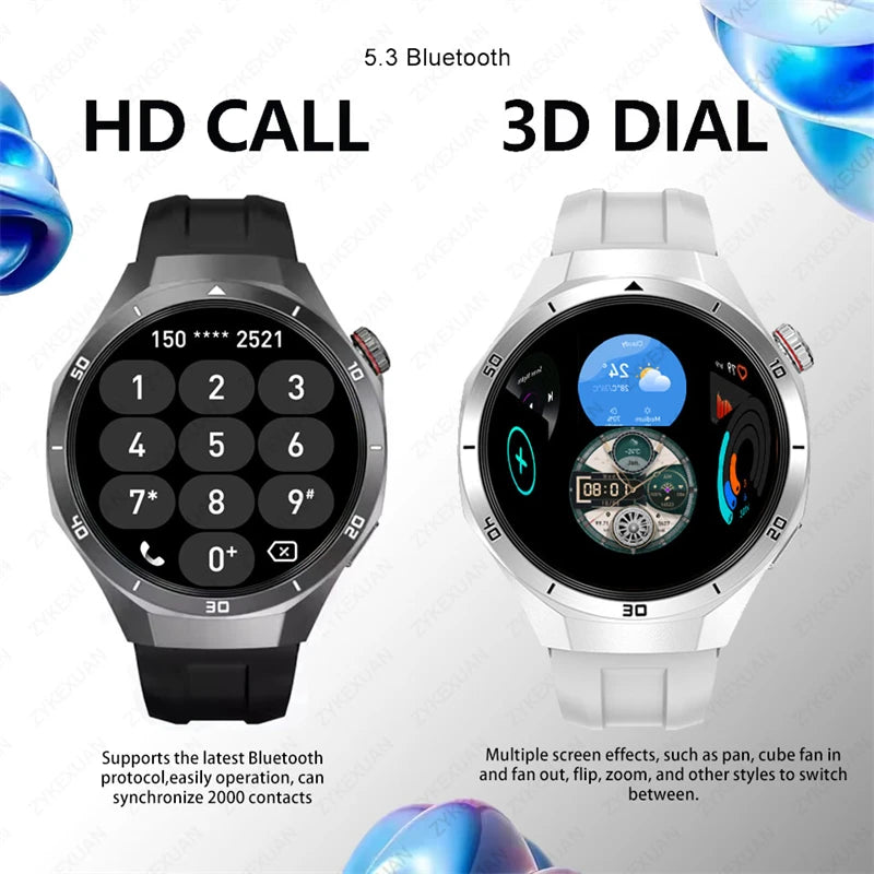 GT5 Pro Smart Watch Men's Women 466*466 HD Screen Bluetooth Call Smartwatch GPS Map Compass Sports Fitness Smartwatch 2025 New