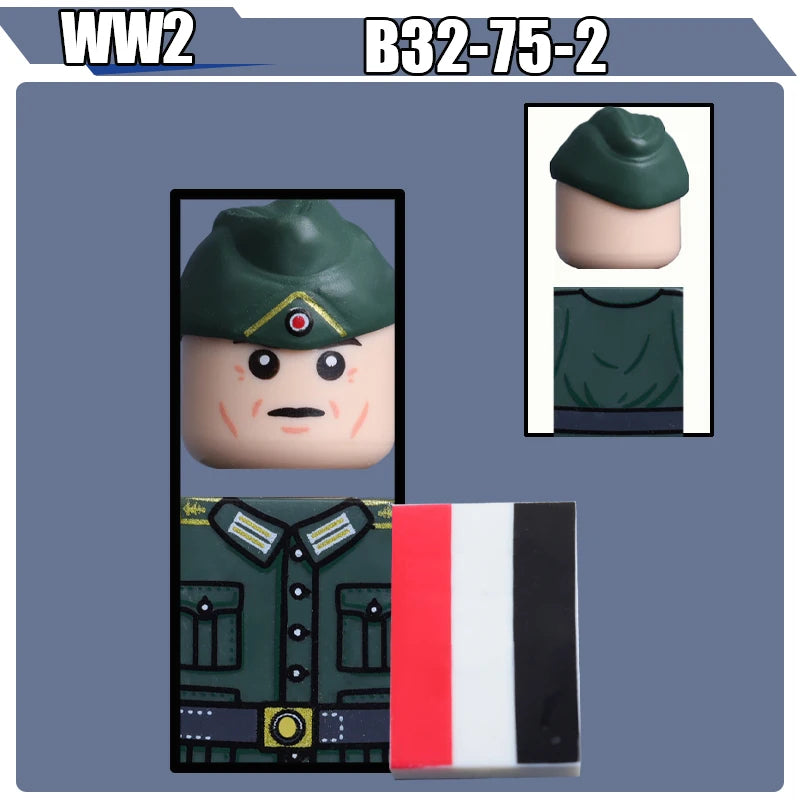 WW2 Military Soldier Figures Building Blocks Soviet British Army German Camouflage Warrior Infantry Accessories Bricks Toys Gift