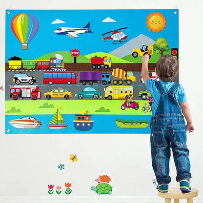 Felt Story Board Set Toy para crianças, animais de fazenda, educação pré-escolar, aprendizagem precoce, tapete interativo, pendurado na parede, presente para crianças