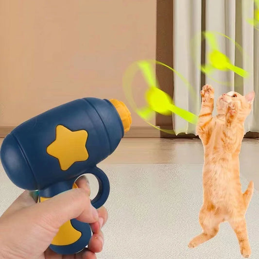 Juguetes para cachorros y gatos, pistola con volante, frisbee, giroscopio, entretenimiento para mascotas, producto divertido para disparar, accesorios de entrenamiento para perros