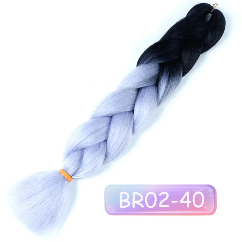 Lupu 24 "extensões de cabelo sintético longo ombre trança para mulheres preto roxo rosa azul loiro jumbo tranças suporte atacado