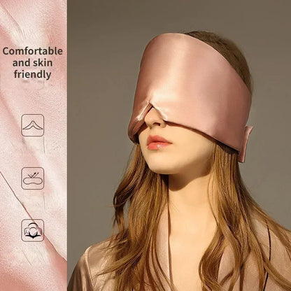 Máscara de dormir de satén de seda, cómoda máscara para dormir, visera para los ojos, parche para los ojos agrandados, para mujeres y hombres, para la salud del sueño.