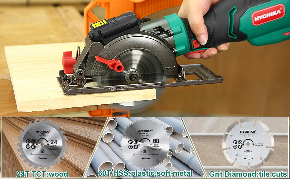 HYCHIKA 750W Circular Saw DIY Power Tool with Laser Guide Electric Saw for Cutting Wood Miter Saw Tools for Carpentry in Wood