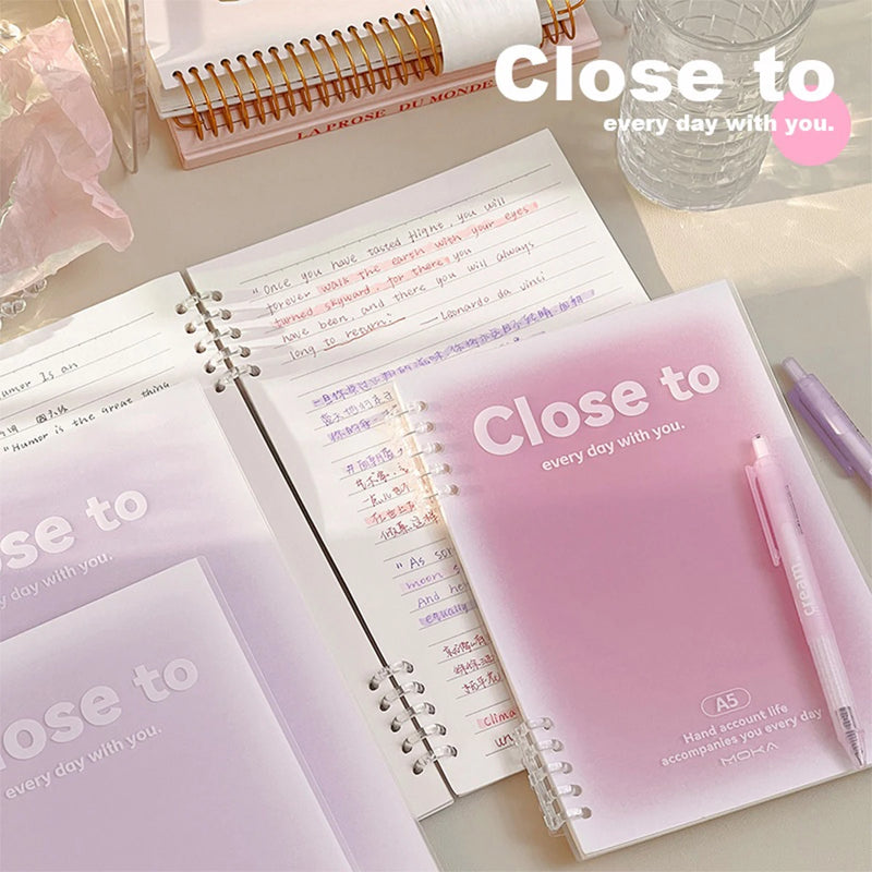 A5/B5 Binder Loose-Leaf Notebook 60 Sheets Lined Book for Students Writing Kawaii Simple Stationery School Supplies