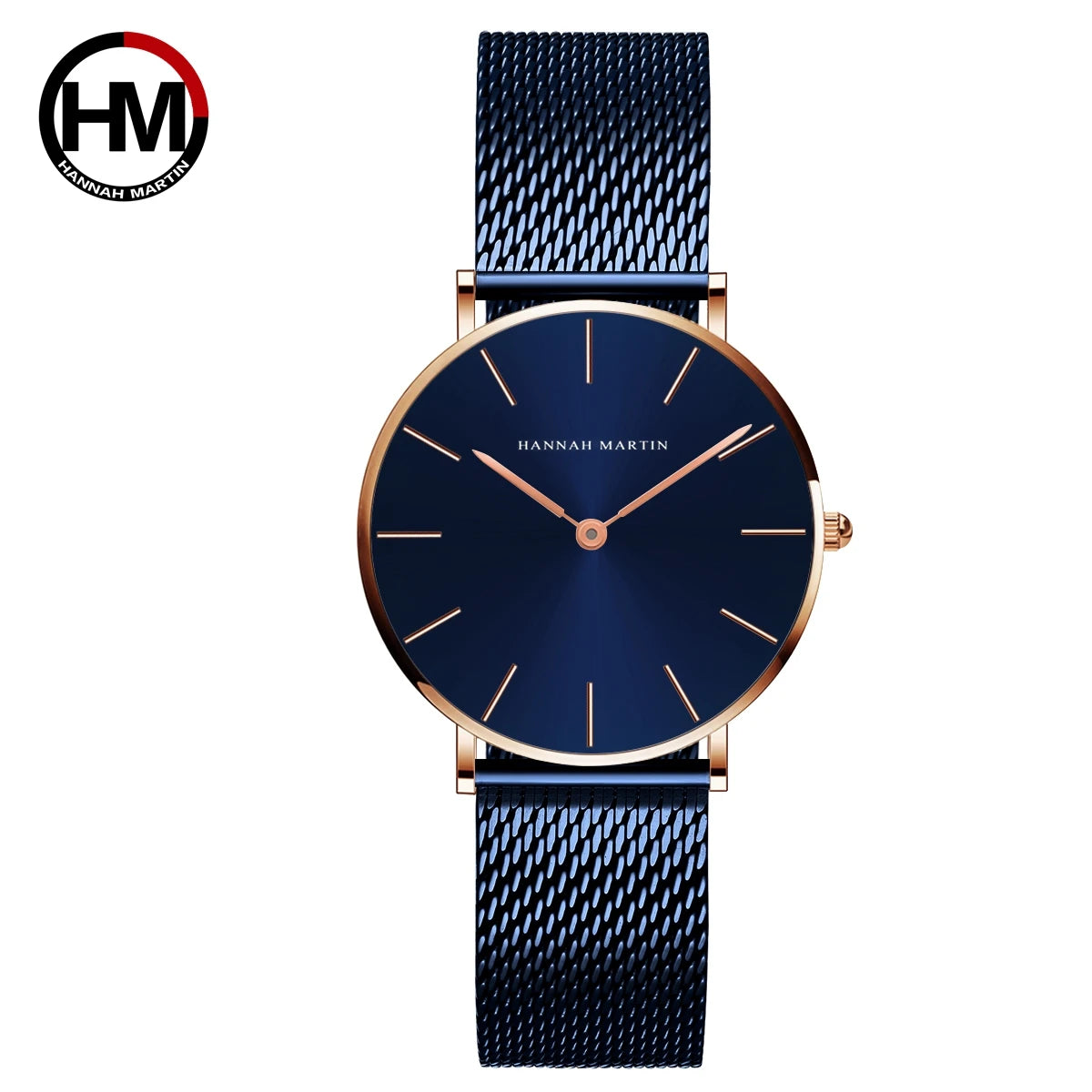 HANNAH MARTIN Women Watch Nordic Minimalist Japan Quartz Movement 3Bar Waterproof Women 36mm Full Rose Gold Dropshipping Watches