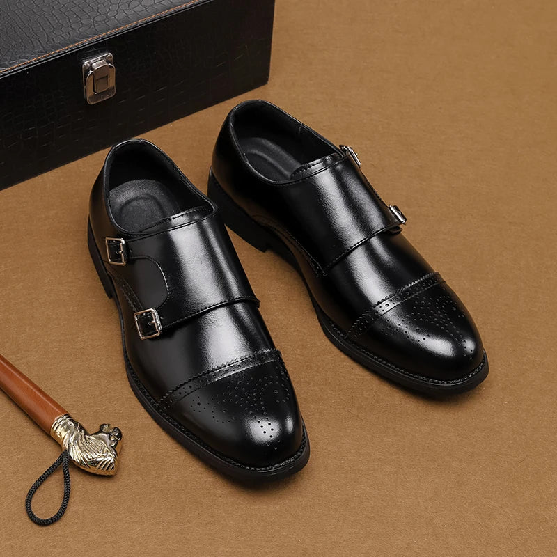 Sapatos Oxford Masculinos Italianos Marrons Cano Baixo Casual de Negócios Sapatos de Couro Masculinos para Banquete Sola Macia Tamanho Grande: 38-48