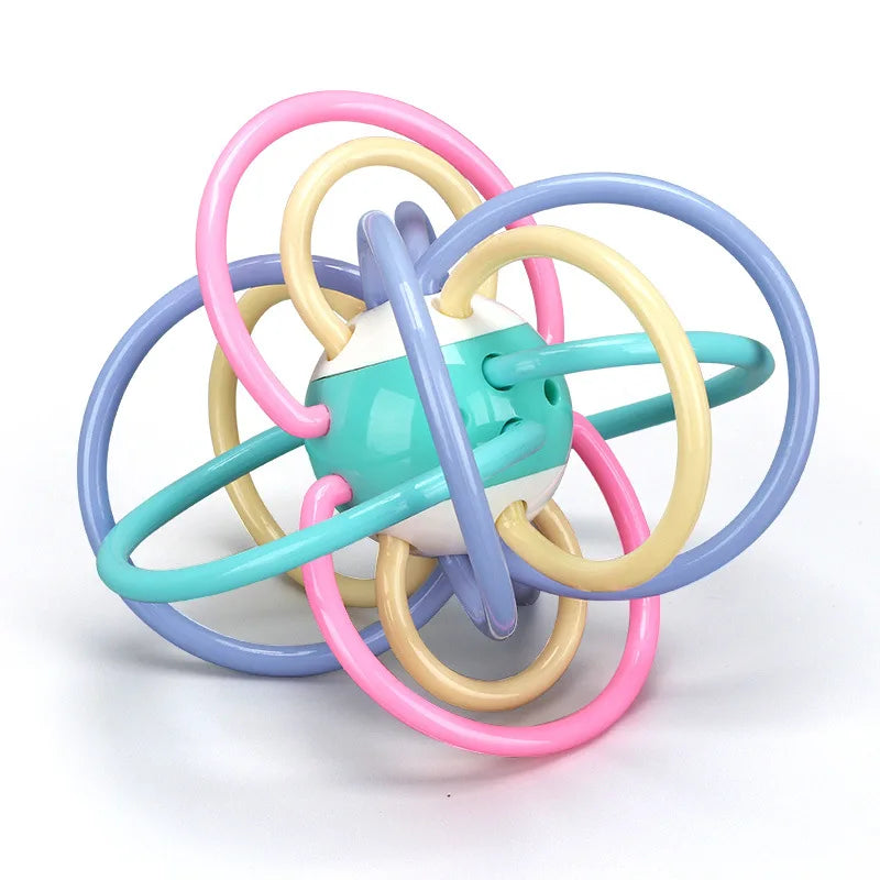 Baby Toys 0 12 Months Rotating Rattle Ball Grasping Activity Baby Development Toy Silicone Teether Sensory Toys for Babies Gifts