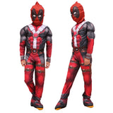 Adult Deadpool Costume Men Women Kids Cosplay Mask Suit Jumpsuit Backpack Knife Accessories Superhero Halloween Costume Child