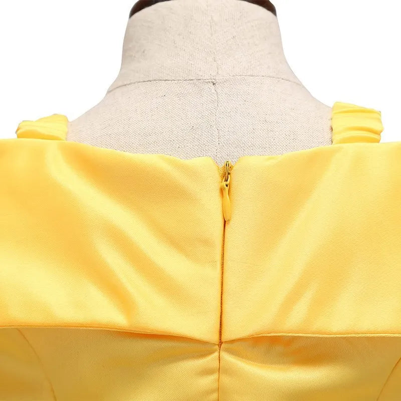 Girls Belle Dress Kids Ball Gown Princess Costume Beauty and Beast Children Christmas Birthday Carnival Party Cosplay Disguise