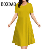 Summer Women's Polka Dot Printed Dresses Casual Fashion Plus Size Short Sleeve Dress Loose Big Sizes Women Party Mini Dress 2025