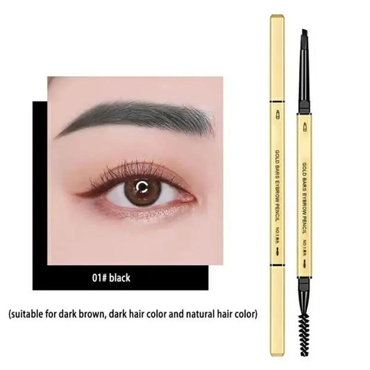 Natural Eyebrow Pencil 5 Colors Brown Double Head Long Lasting Waterproof Ultra Fine Eye Brow Pen Luxury Gold Cosmetic