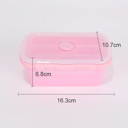 Collapsible Silicone Food Storage Container,Bento Lunch Boxes For Kitchen, Microwave Safe. Foldable Design Saves Your Space.