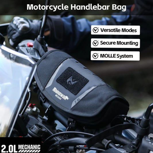 Rhinowalk Motorcycle Handlebar Bag Waterproof Universal Storage Bag Travel Motor Accessory For BMW1250ADV KTM890 CF450 Kawasaki