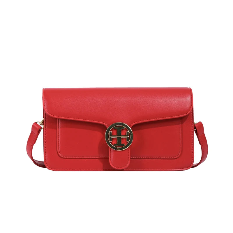 Bolso bandolera de piel para mujer, estilo clásico, con correas, estilo salvaje, bandolera de hombro para niña.