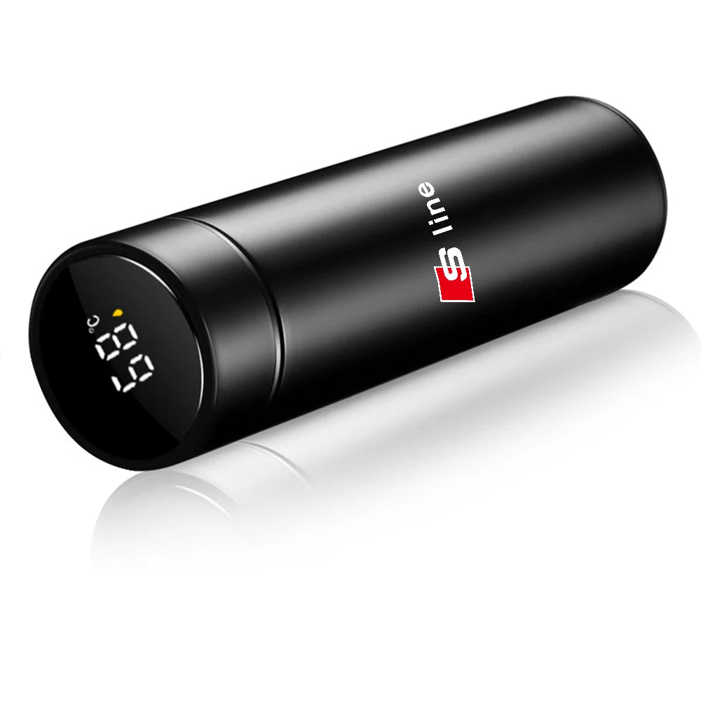 1pc Thermos Bottle Smart Cup With Temperature Display 304 Stainless Steel Vacuum Insulated Intelligent Cup For Audi S Line A1 A2