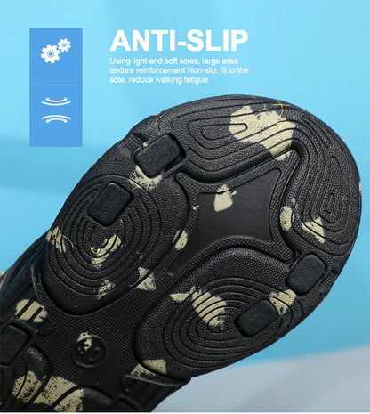 Kids Boys Trendy Camouflage Platform Strap Sandals Lightweight Soft Sole Non-slip Girls Children For Summer Outdoor Beach Shoe