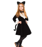 Animal Cat Tiger Cosplay Costume for Boys Girls Headband Clothes Shoes Tail Tutu Skirt Gloves Set for Kids School Performance