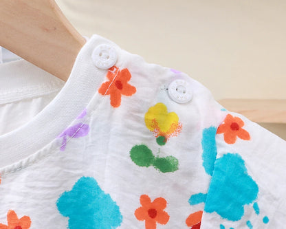 1-10 Years Soft Kids 2-Piece Set Breathable Short Sleeve Shorts for Playtime Toddler Outfit Clothes for Playground and School