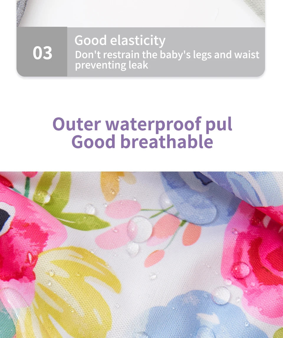 Elinfant New Matching waterproof baby pcoket diapers 8 pcs gray mesh cloth diapers and 8pcs microfiber inserts