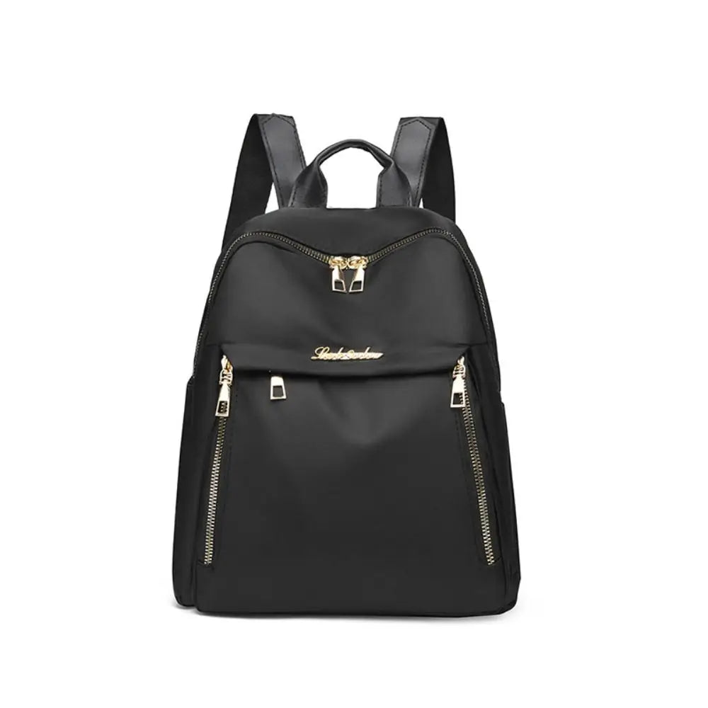 Mochilas sencillas negras de gran capacidad, bolso de viaje para mujer, mochila escolar Harajuku unicolor, mochila Oxford, bolsos unisex