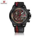 NAVIFORCE Men's Watch Top Brand Luxury Waterproof 24-Hour Date Quartz Watch Men Leather Sport Wristwatch Men Waterproof Clock