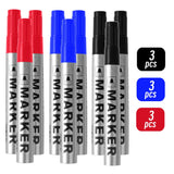 Permanent Paint Marker Pen Waterproof Black Pen for Tire Oily Markers Quick Drying Signature Pen Stationery Supplies