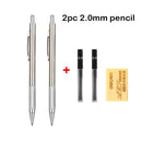 Mechanical Pencil Set 0.3 0.5 0.7 0.9 1.3 2.0mm Full Metal Art Drawing Painting Automatic Pencil with Leads Office School Supply
