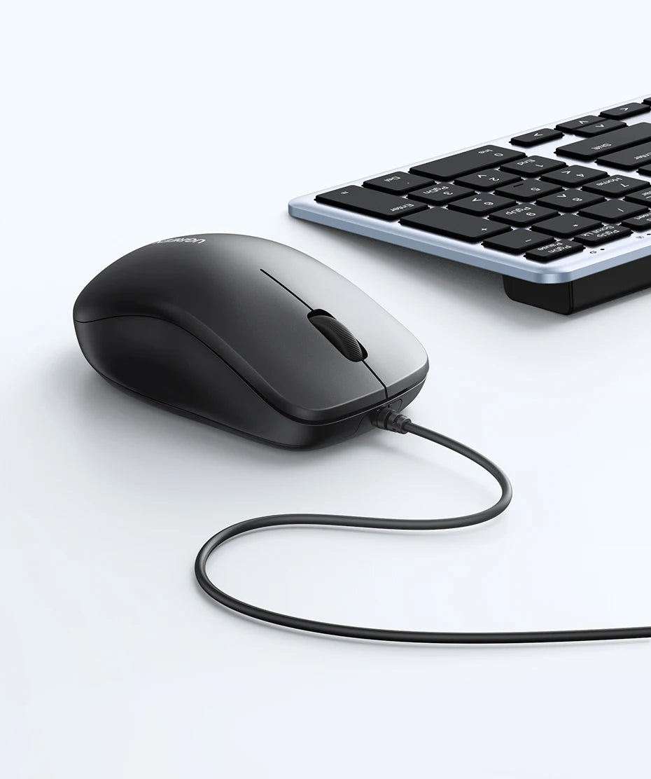 UGREEN USB Wired Mouse with Ergonomic Design 1200 DPI 3 Buttons Mouse for Laptops and PCs